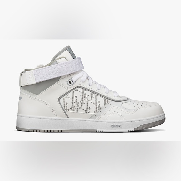 DIOR BNIB MEN B27 HIGH-Top Sneaker White Smooth Calfskin and White Dior Oblique - Picture 1 of 14